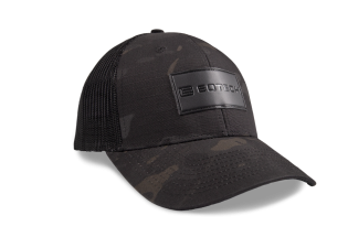 EOTECH Black Camo Cap with Leather Horizontal Patch